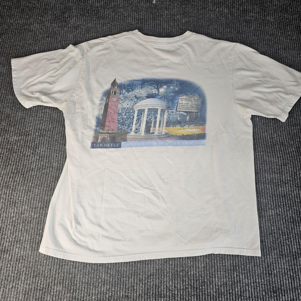 Vtg North Carolina Tar Heels Shirt Mens Large White NCAA Basketball Graphic